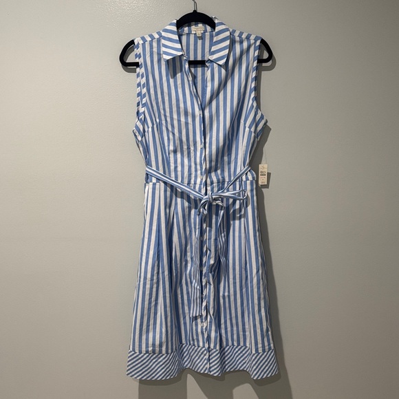 Talbots Dresses & Skirts - Talbots Women's Dress Blue and White Striped Midi Summer New With Tags Sz 12